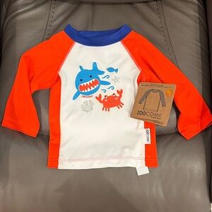 Kids Swim Shirt - Orange and Blue 12-24M